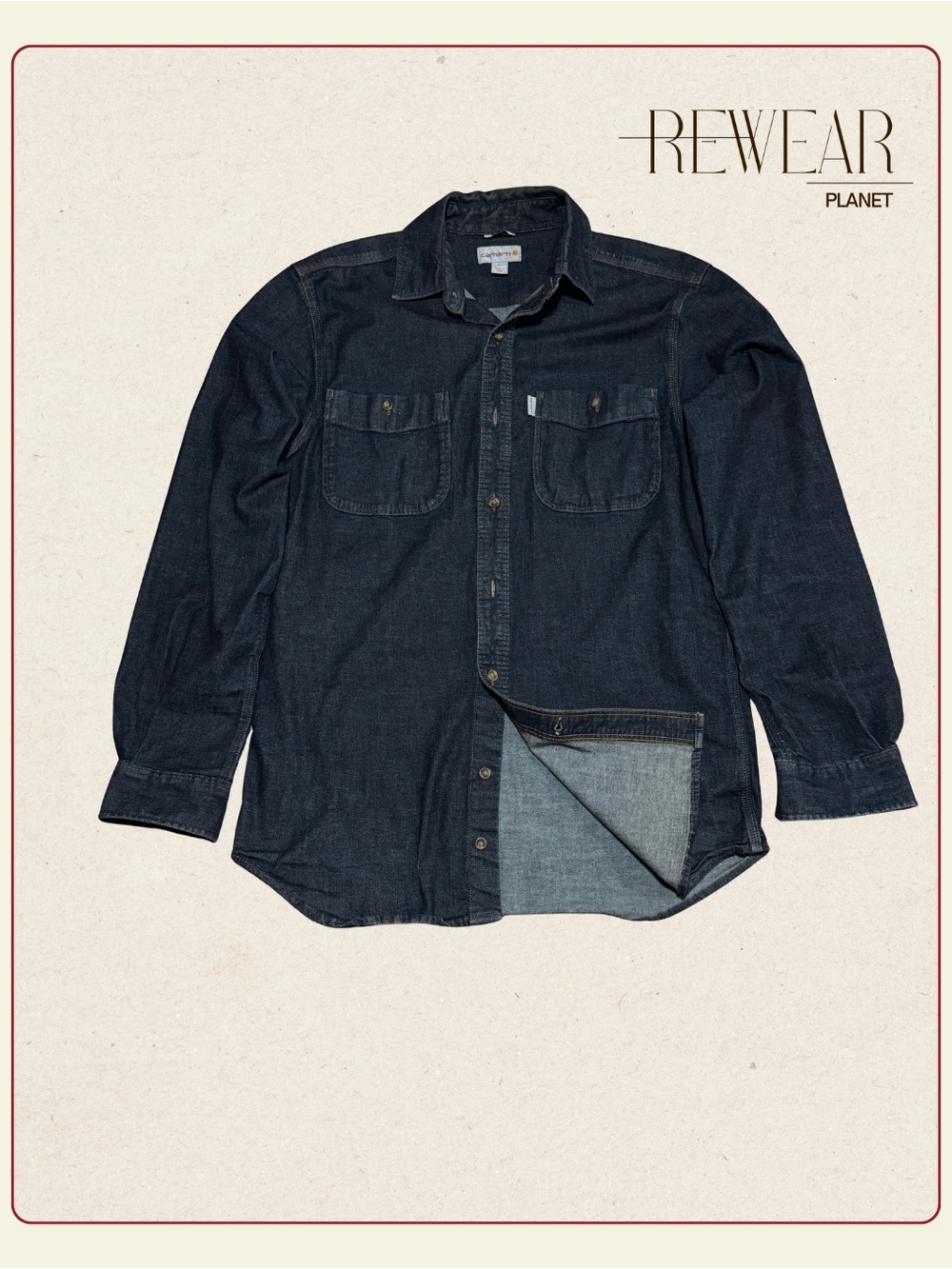 Carhartt Rugged Flex Denim Button-Up Shirt Men’s M Regular Dark Wash Fall 2016
